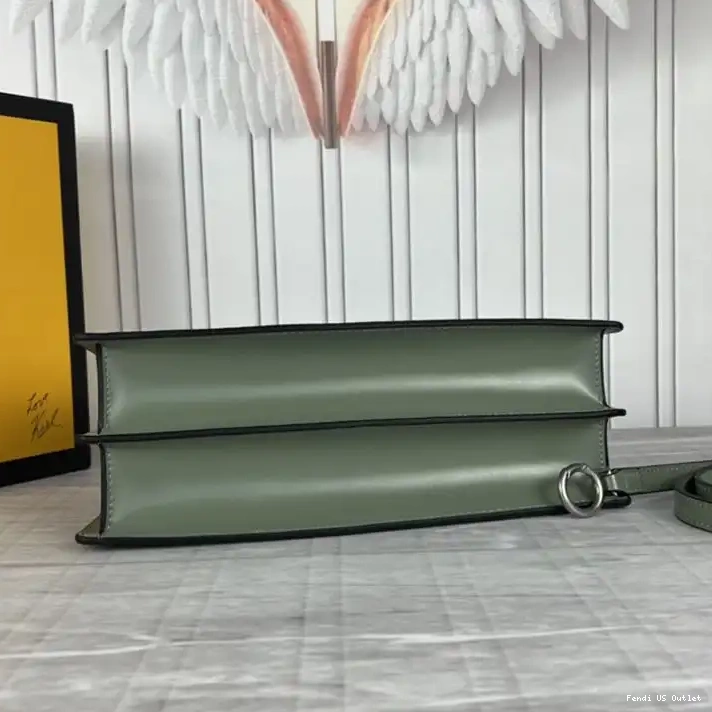 Affordable Fendi Bag In Leather Calf Peekaboo Green Cut Medium 0324 HOT SALE